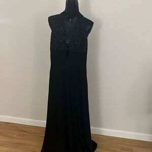Beaded halter evening gown